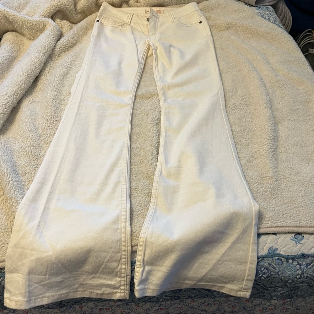 No Boundaries Cream Flared Jeans